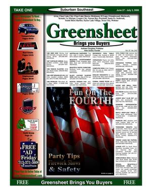 Primary view of object titled 'Greensheet (Houston, Tex.), Vol. 37, No. 242, Ed. 1 Tuesday, June 27, 2006'.
