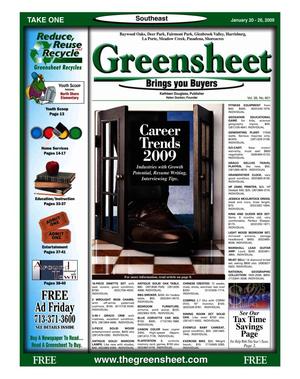 Primary view of object titled 'Greensheet (Houston, Tex.), Vol. 39, No. 601, Ed. 1 Tuesday, January 20, 2009'.