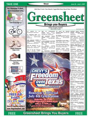 Primary view of object titled 'Greensheet (Houston, Tex.), Vol. 38, No. 250, Ed. 1 Friday, June 29, 2007'.