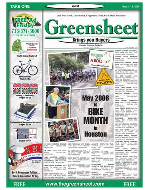 Primary view of object titled 'Greensheet (Houston, Tex.), Vol. 39, No. 154, Ed. 1 Friday, May 2, 2008'.