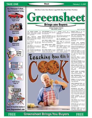 Primary view of object titled 'Greensheet (Houston, Tex.), Vol. 37, No. 622, Ed. 1 Friday, February 2, 2007'.