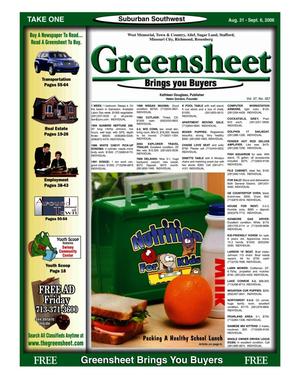 Primary view of object titled 'Greensheet (Houston, Tex.), Vol. 37, No. 357, Ed. 1 Thursday, August 31, 2006'.
