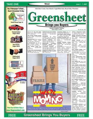Primary view of object titled 'Greensheet (Houston, Tex.), Vol. 38, No. 202, Ed. 1 Friday, June 1, 2007'.