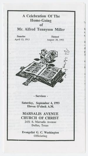 Primary view of object titled '[Funeral Program for Alfred Tennyson Miller, September 4, 1993]'.
