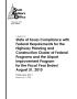 Primary view of A Report on State of Texas Compliance with Federal Requirements for the Highway Planning and Construction Cluster of Federal Programs and the Airport Improvement Program for the Fiscal Year Ended August 31, 2010
