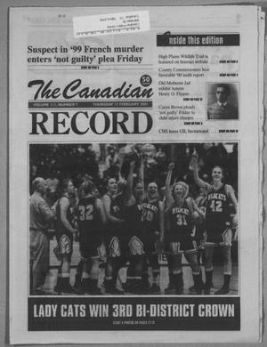 Primary view of The Canadian Record (Canadian, Tex.), Vol. 3, No. 7, Ed. 1 Thursday, February 15, 2001