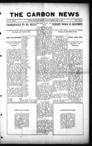 Primary view of object titled 'The Carbon News (Carbon, Tex.), Vol. 7, No. 37, Ed. 1 Thursday, May 14, 1908'.