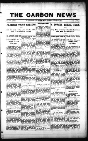 The Carbon News (Carbon, Tex.), Vol. 7, No. 50, Ed. 1 Thursday, August 13, 1908