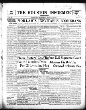 Primary view of object titled 'The Houston Informer (Houston, Tex.), Vol. 4, No. 35, Ed. 1 Saturday, January 20, 1923'.