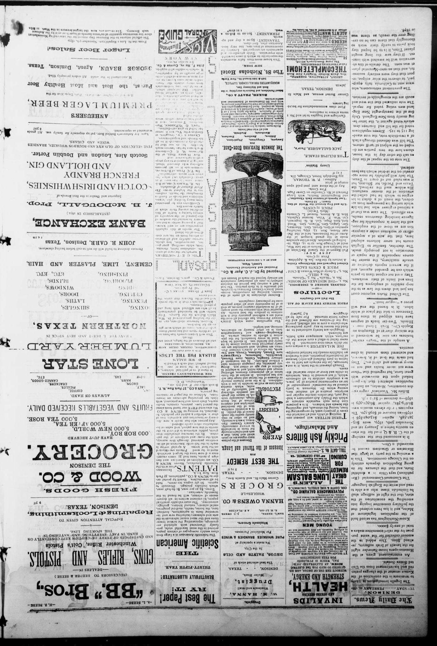 Denison Daily News. (Denison, Tex.), Vol. 7, No. 298, Ed. 1 Tuesday, February 10, 1880
                                                
                                                    [Sequence #]: 2 of 4
                                                