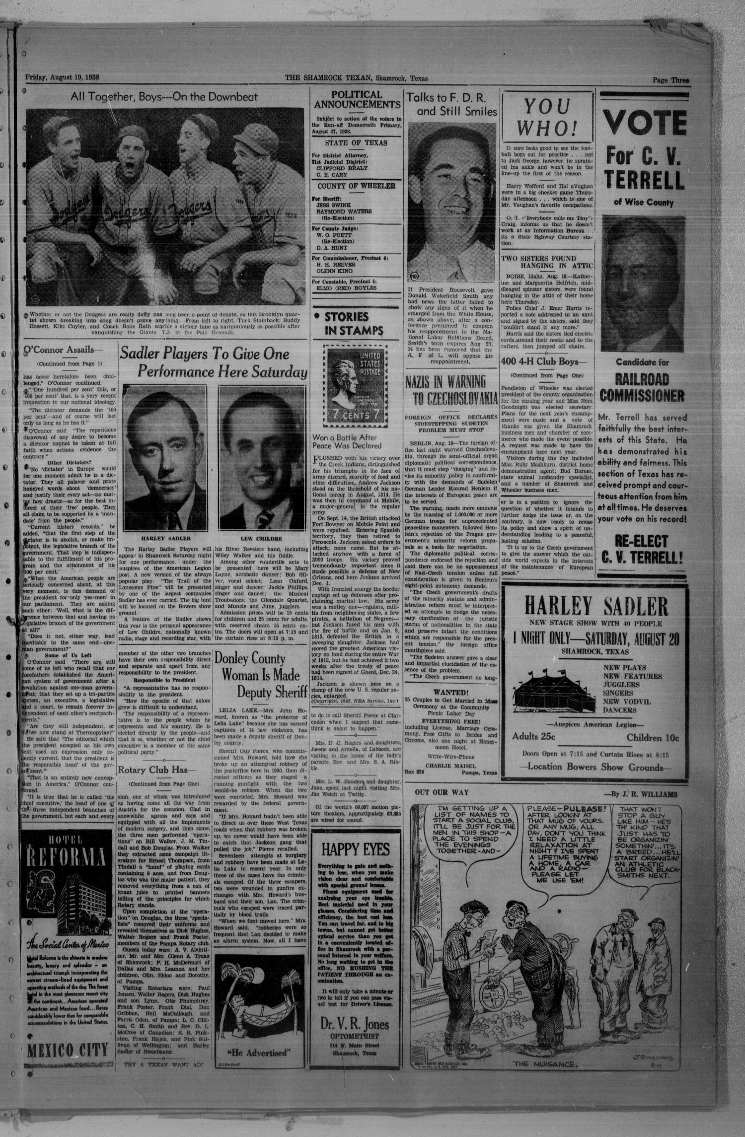 The Shamrock Texan (Shamrock, Tex.), Vol. 35, No. 87, Ed. 1 Friday, August 19, 1938
                                                
                                                    [Sequence #]: 3 of 4
                                                