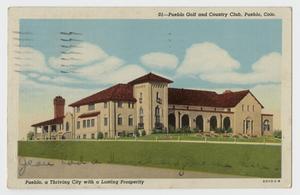 Primary view of object titled '[Postcard of Pueblo Gold and Country Club]'.