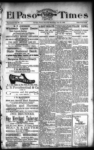 Primary view of El Paso International Daily Times (El Paso, Tex.), Vol. 14, No. 149, Ed. 1 Saturday, June 23, 1894