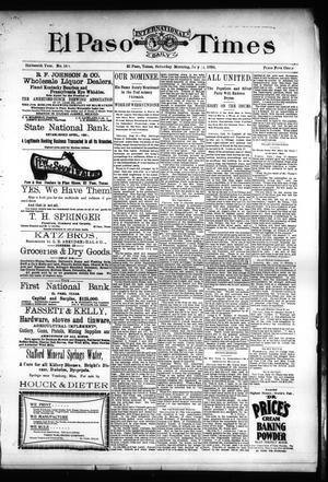 Primary view of object titled 'El Paso International Daily Times (El Paso, Tex.), Vol. SIXTEENTH YEAR, No. 169, Ed. 1 Saturday, July 11, 1896'.