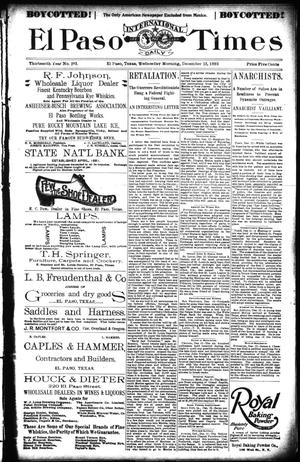 Primary view of El Paso International Daily Times (El Paso, Tex.), Vol. 13, No. 283, Ed. 1 Wednesday, December 13, 1893