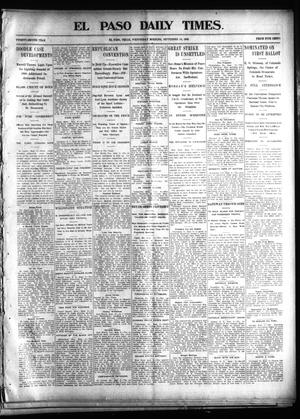 Primary view of object titled 'El Paso Daily Times. (El Paso, Tex.), Vol. 22, Ed. 1 Wednesday, September 10, 1902'.