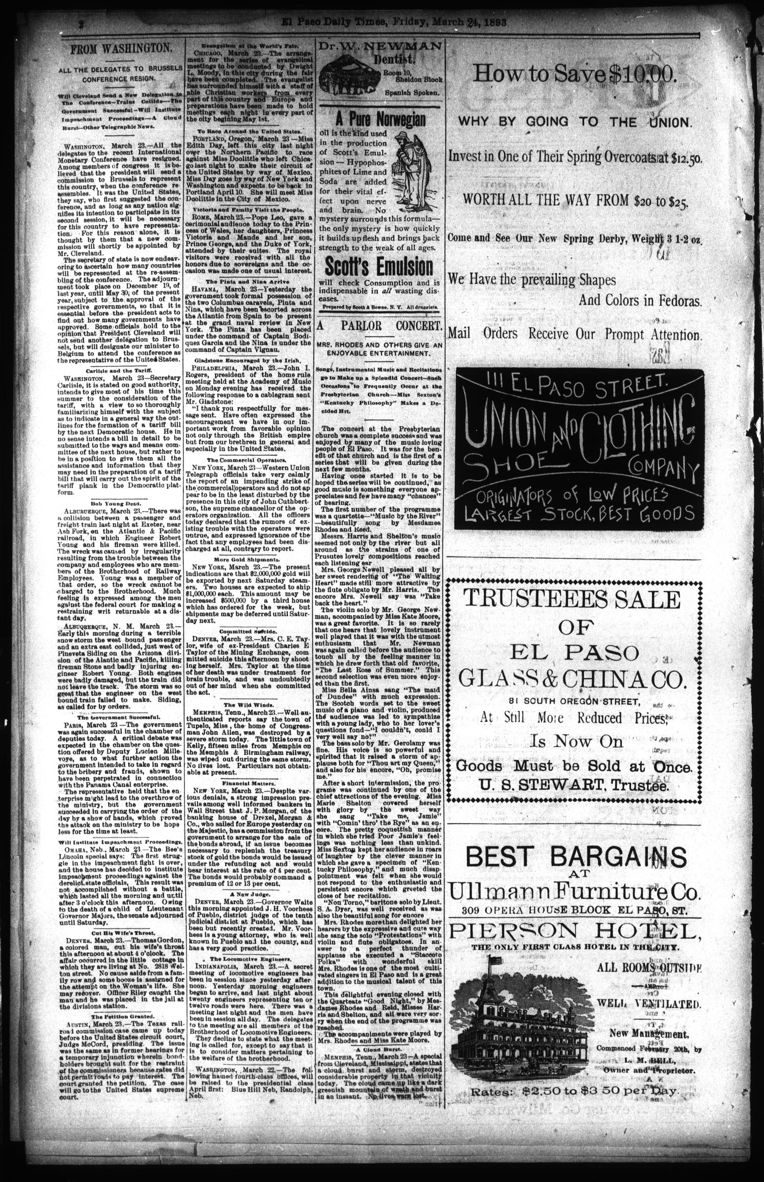 El Paso International Daily Times (El Paso, Tex.), Vol. 13, No. 71, Ed. 1 Friday, March 24, 1893
                                                
                                                    [Sequence #]: 2 of 8
                                                