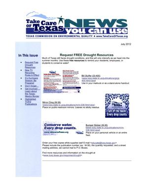 Primary view of object titled 'Take Care of Texas: News You Can Use, July 2012'.