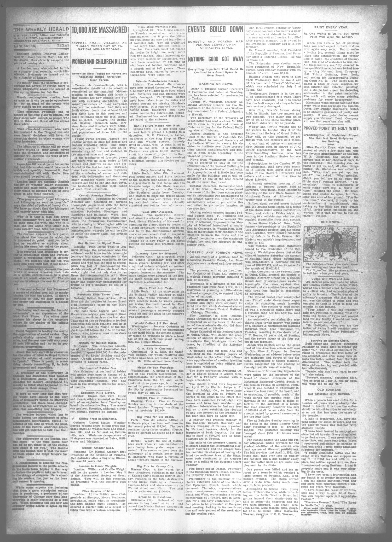 The Lancaster Herald. (Lancaster, Tex.), Vol. 22, No. 14, Ed. 1 Friday, May 7, 1909
                                                
                                                    [Sequence #]: 2 of 8
                                                