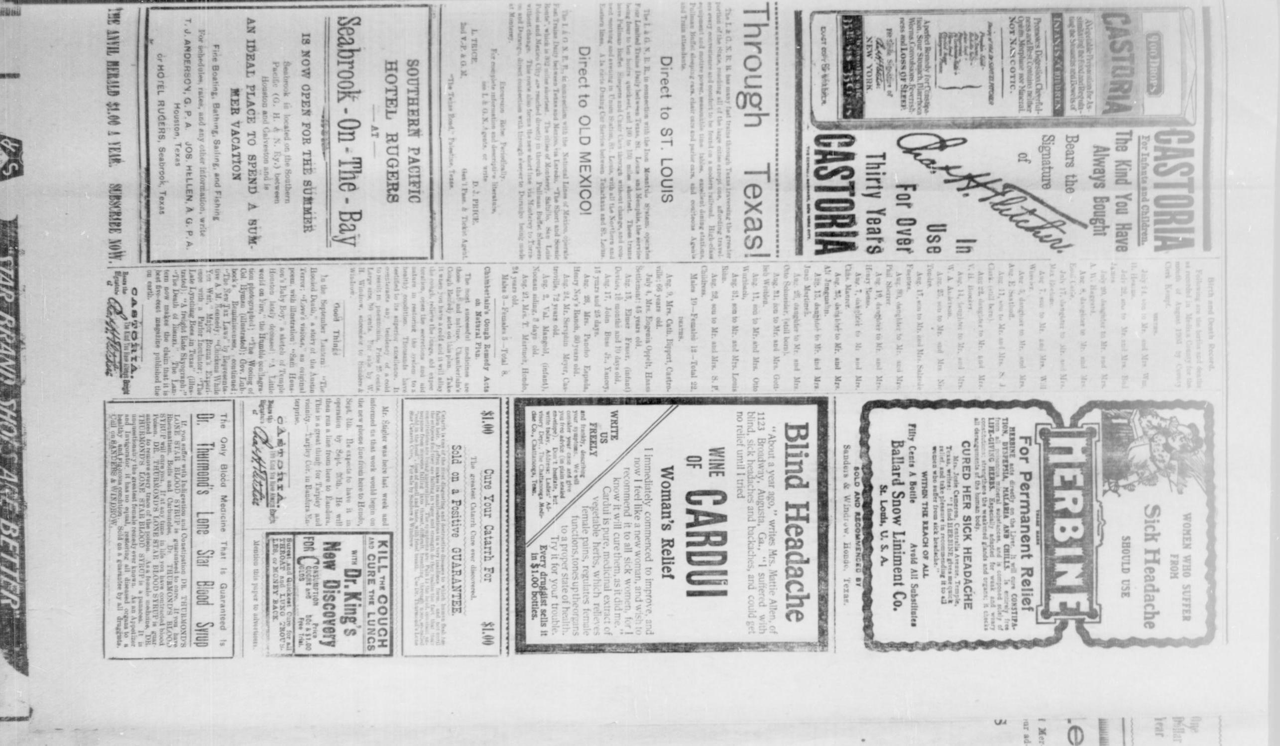 The Anvil Herald. (Hondo, Tex.), Vol. 20, No. 4, Ed. 1 Saturday, September 9, 1905
                                                
                                                    [Sequence #]: 7 of 8
                                                