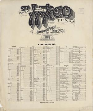 Primary view of object titled 'Waco 1899 - Index'.