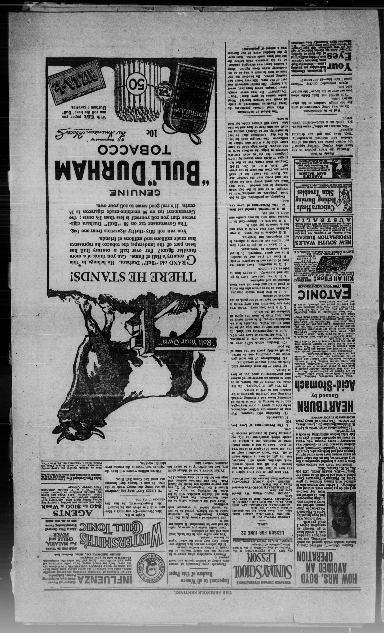 The Seminole Sentinel (Seminole, Tex.), Vol. 13, No. 18, Ed. 1 Thursday, June 19, 1919
                                                
                                                    [Sequence #]: 7 of 8
                                                
