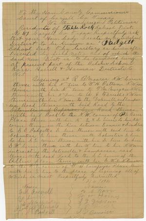 Primary view of object titled '[Petition to Create Padgett School District in Coryell County, Texas, May 2, 1901]'.