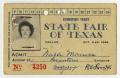 Text: [State Fair of Texas Exhibitor's Ticket for Nora Maness]