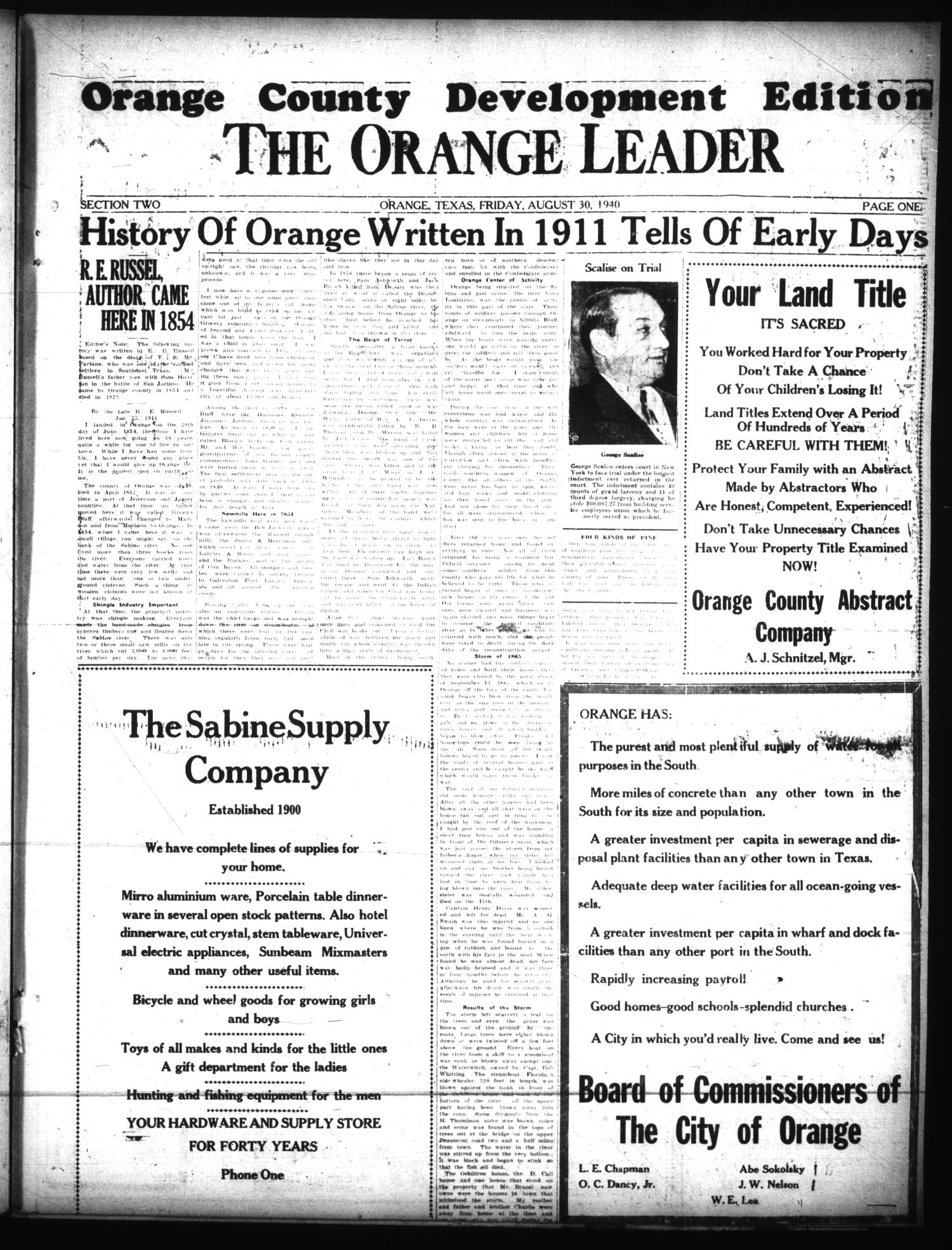 The Orange Leader (Orange, Tex.), Vol. 27, No. 209, Ed. 1 Friday, August 30, 1940
                                                
                                                    [Sequence #]: 9 of 29
                                                