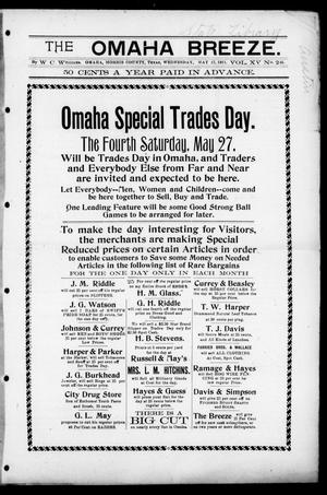 Primary view of The Omaha Breeze. (Omaha, Tex.), Vol. 15, No. 28, Ed. 1 Wednesday, May 17, 1911