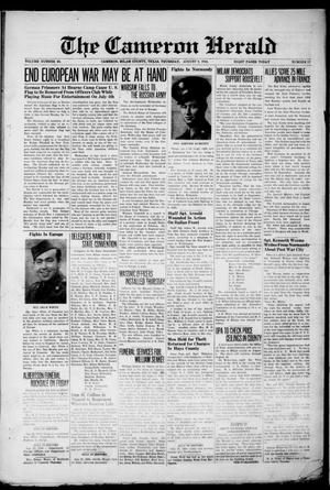 Primary view of object titled 'The Cameron Herald (Cameron, Tex.), Vol. 85, No. 17, Ed. 1 Thursday, August 3, 1944'.
