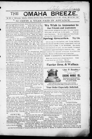 Primary view of The Omaha Breeze. (Omaha, Tex.), Vol. 16, No. 12, Ed. 1 Wednesday, January 31, 1912