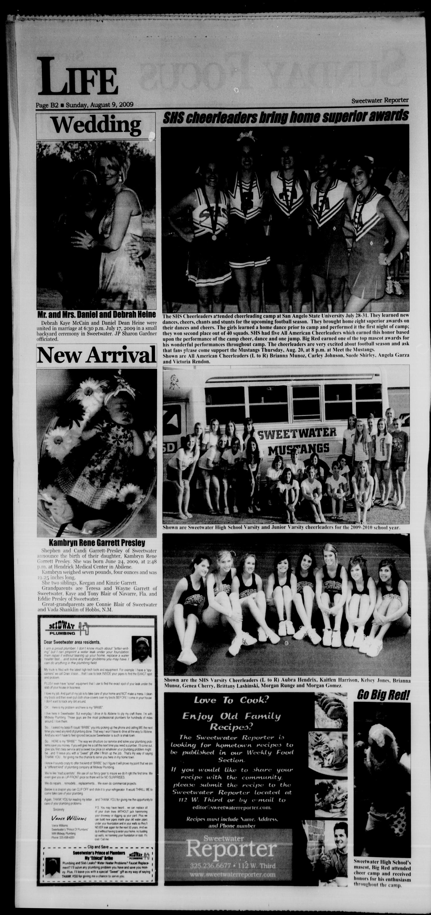 Sweetwater Reporter (Sweetwater, Tex.), Vol. 111, No. 225, Ed. 1 Sunday, August 9, 2009
                                                
                                                    [Sequence #]: 10 of 16
                                                