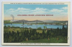 Primary view of object titled '[Postcard of Columbia River Longview Bridge]'.