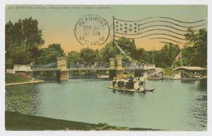 Primary view of object titled '[Postcard of Bridge and Pond in Public Garden in Boston]'.
