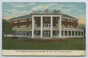 Primary view of object titled '[Postcard of Pence Springs Hotel]'.