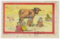Postcard: [Postcard of Babies and a Cow]
