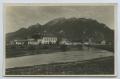 Primary view of [Postcard of a Small Town at the Base of a Mountain]