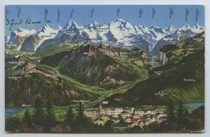 Primary view of object titled '[Postcard of Map of Mountain Trails]'.