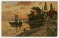 Postcard: [Postcard of House Near Coast With Three Boats]