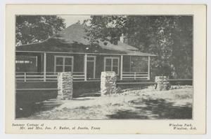 Primary view of object titled '[Postcard of Summer Cottage of Mr. And Mrs. Juo F. Butler]'.