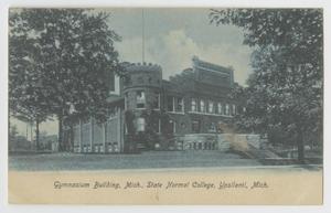 Primary view of object titled '[Postcard of Gymnasium Building at State Normal College]'.