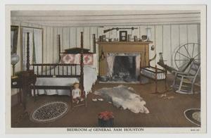Primary view of object titled '[Postcard of Bedroom General Sam Houston]'.