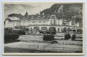 Primary view of object titled '[Postcard of Tennis Courts of Hotel Quitandinha]'.