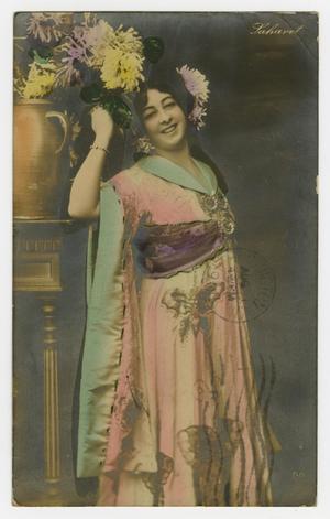 Primary view of object titled '[Postcard of Woman in Robes]'.