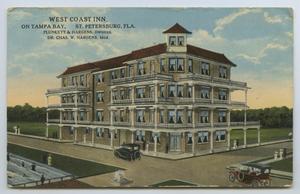 Primary view of object titled '[Postcard of West Coast Inn on Tampa Bay]'.