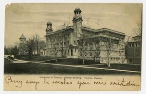 Primary view of object titled '[Postcard of the University of Toronto]'.
