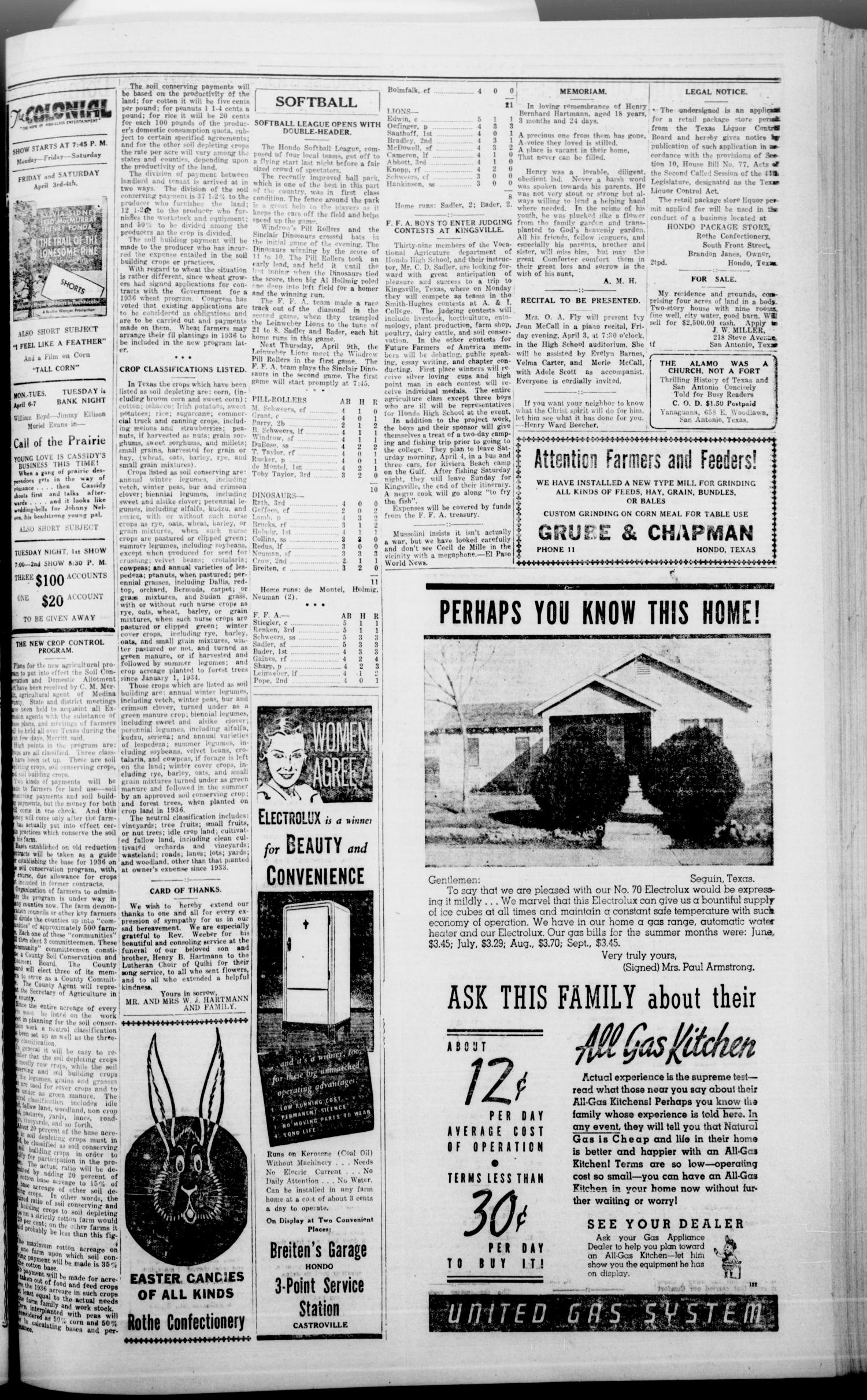 The Hondo Anvil Herald. (Hondo, Tex.), Vol. 50, No. 38, Ed. 1 Friday, April 3, 1936
                                                
                                                    [Sequence #]: 5 of 6
                                                
