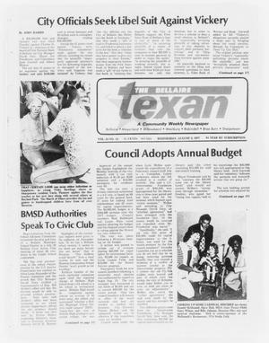 Primary view of object titled 'The Bellaire Texan (Bellaire, Tex.), Vol. 24, No. 13, Ed. 1 Wednesday, August 3, 1977'.