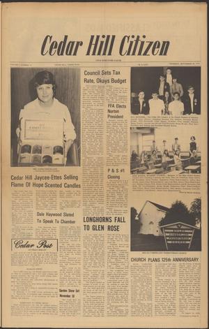 Primary view of object titled 'Cedar Hill Citizen (Cedar Hill, Tex.), Vol. 1, No. 12, Ed. 1 Thursday, September 28, 1972'.